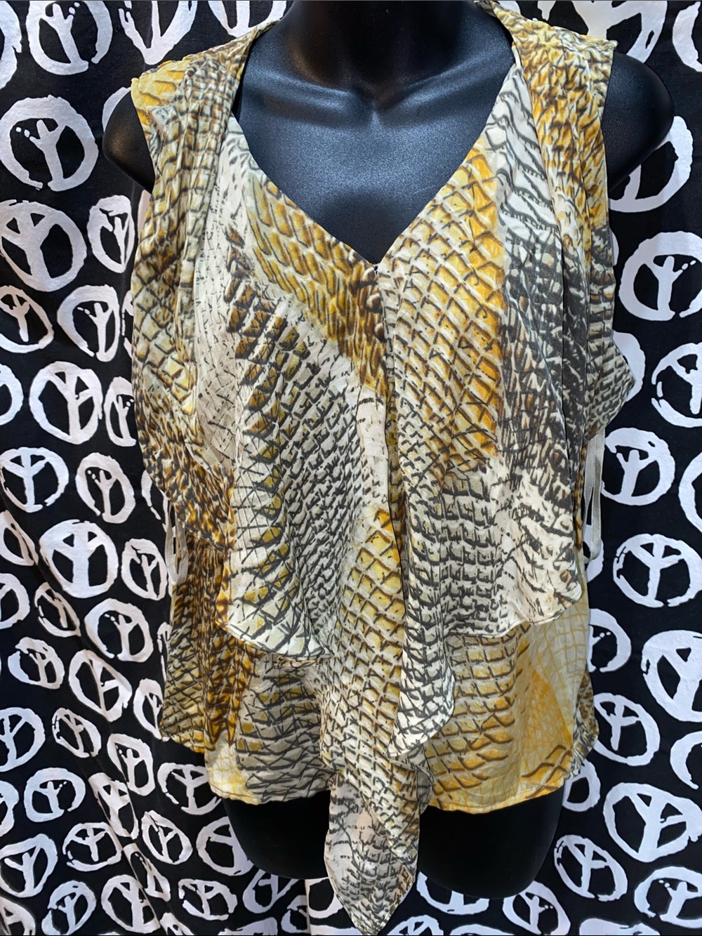 MARC NEW YORK ANDREW MARC POLYESTER/RAYON TANK DRAPE FRONT SZ M